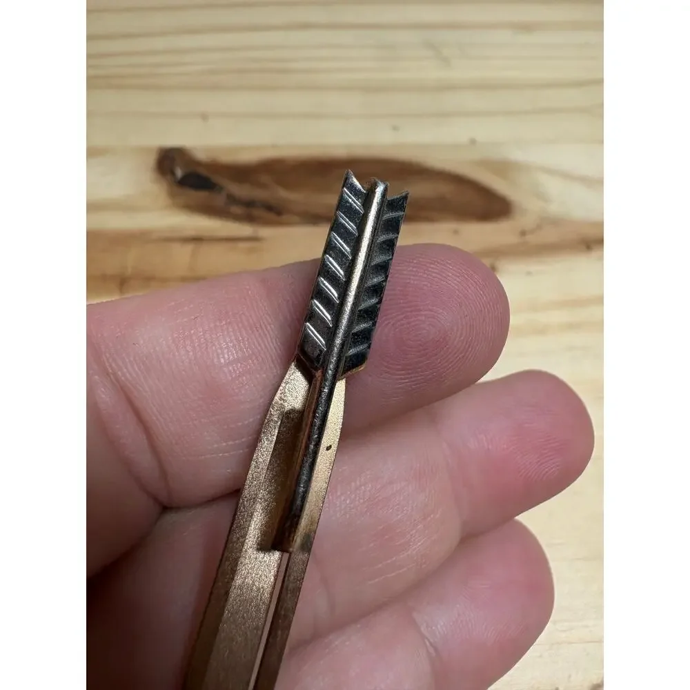 Swank Mens Arrow Spear Tie Clip Bar Gold Tone Mid Century Jewelry Vintage